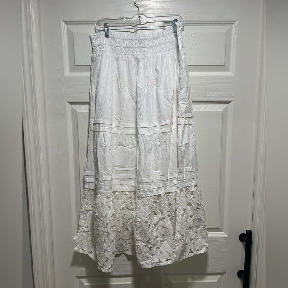 NWT Anthropologie Embroidered Skirt Sz L